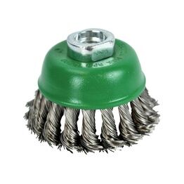 Faithfull Wire Cup Brush Twist Knot 65mm M14x2, 0.50mm Stainless Steel Wire