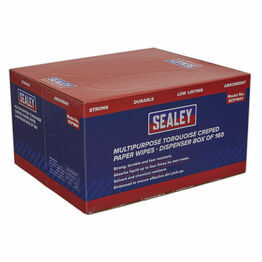 Sealey SCP1601 Multipurpose Paper Wipes in Dispenser Box - Creped Turquoise 69gsm 160 Sheets