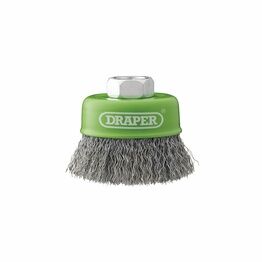 Draper 08051 Stainless-Steel Crimped Wire Cup Brush, 65mm, M14