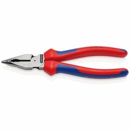 Draper 13179 KNIPEX 08 22 185 SB Needle-Nose Combination Pliers with multi-component grips black atramentized, 185mm