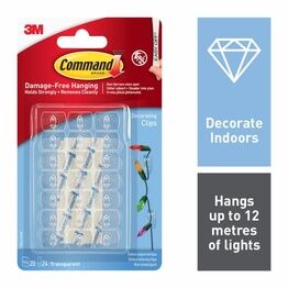 Command™ 7100108967 Clear Decorating Clips with Clear Strips