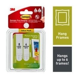Command™ 7100235862 Medium and Large Picture Hanging Strips Value Pack