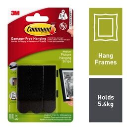Command™ 7100235896 Medium Black Picture Hanging Strips