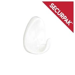 Securpak White Oval Adhesive Hook