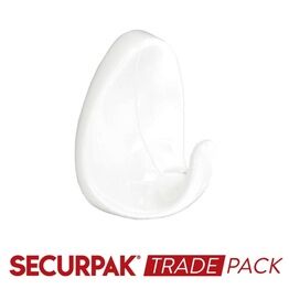 Securpak Trade Pack T10138 Oval Self Adhesive Hook White M