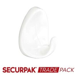 Securpak Trade Pack T10139 Oval Self Adhesive Hook White L