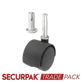 Securpak Trade Pack T11603 Twin Wheel Castors Stem 40mm