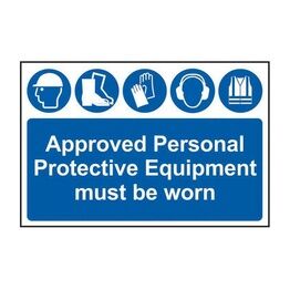 Scan Approved PPE Must Be Worn - PVC Sign 600 x 400mm