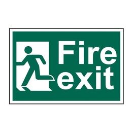 Scan Fire Exit Man Running Left - PVC Sign 300 x 200mm