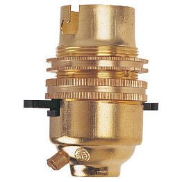 Dencon 101K BC Brass 1/2" Switched Lampholder with Earth