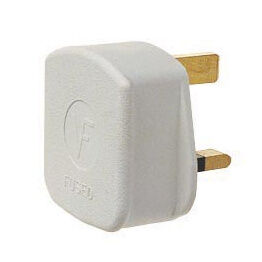 Dencon 6283WP 13A, 3 Pin Rubber Plug White to BS1363/A