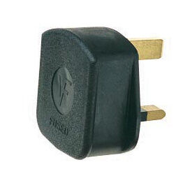 Dencon BP6283B 13A, 3 Pin Rubber Plug Black to BS1363/A