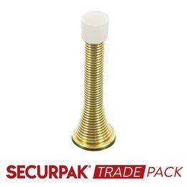 Securpak Trade Pack T10020 Spring Door Stop Brass Plated 75mm