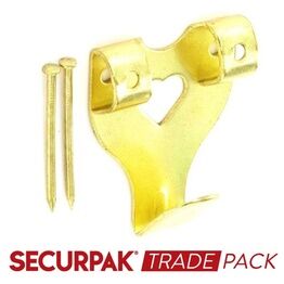 Securpak Trade Pack T10071 Double Picture Hooks & Pins Brass Plated No.3