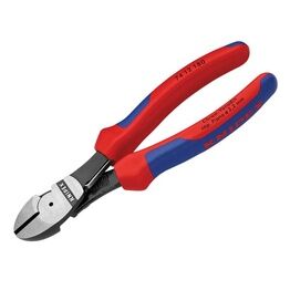 Knipex 74 02 Series High Leverage Diagonal Cutters, Multi-Component Grip with Spring 180mm