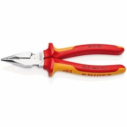 Draper 13185 KNIPEX 08 26 185 SB Needle-Nose Combination Pliers insulated with multi-component grips, VDE-tested chrome-plated 185mm