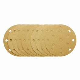 Draper 08475 Gold Sanding Discs with Hook & Loop, 150mm, 180 Grit, 15 Dust Extraction Holes (Pack of 10)