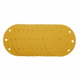 Draper 08476 Gold Sanding Discs with Hook & Loop, 150mm, 240 Grit, 15 Dust Extraction Holes (Pack of 10)