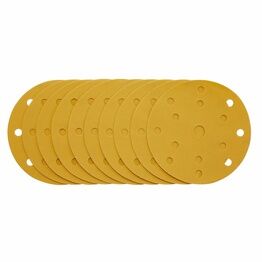 Draper 08478 Gold Sanding Discs with Hook & Loop, 150mm, 400 Grit, 15 Dust Extraction Holes (Pack of 10)