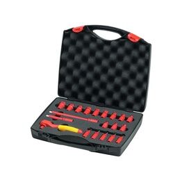 Wiha Insulated 1/4in Ratchet Wrench Set, 21 Piece (inc. Case)