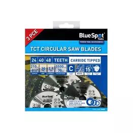 BlueSpot Tools 210mm Circular Saw Blade Set, 3 Piece