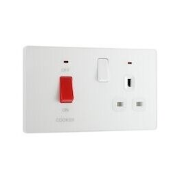 BG 45a Double Pole Plastic Cooker Switch & Socket With LED