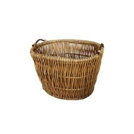 Hearth & Home HH345 Wooden Handle Oval Log Basket