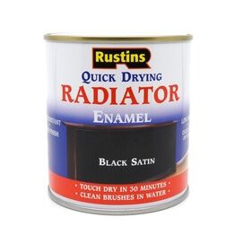 Rustins Quick Dry Radiator Paint Black Satin