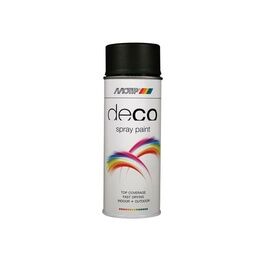 MOTIP® Deco Spray Paint Satin Matt RAL 9005 Deep Black 400ml