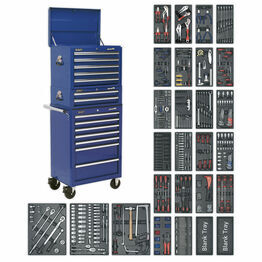 Sealey SPTCCOMBO1 Tool Chest Combination 14 Drawer with Ball Bearing Slides - Blue & 1179pc Tool Kit