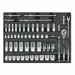 Sealey TBT31 Tool Tray with Socket Set 55pc 3/8" & 1/2"Sq Drive