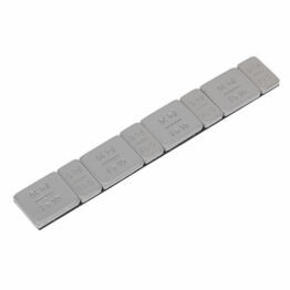 Sealey WWSA510PC Wheel Weight 5 & 10g Adhesive Zinc Plated Plastic Coated Strip of 8 (4 x Each Weight) Pack of 100