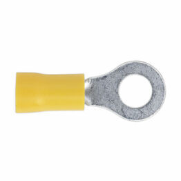 Sealey YT19 Easy-Entry Ring Terminal &#8709;6.4mm (1/4") Yellow Pack of 100