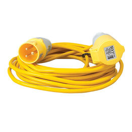Defender 10M Extension Lead - 16A 1.5mm Cable - Yellow 110V