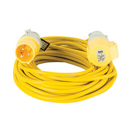 Defender 14M Extension Lead - 16A 1.5mm Cable - Yellow 110V