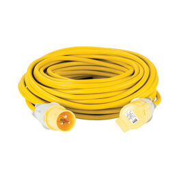 Defender 25M Extension Lead - 16A 2.5mm Cable - Yellow 110V