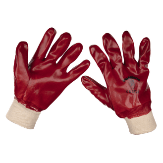 Sealey General Purpose PVC Gloves Knitted Wrist (Large) - Pair 9106L