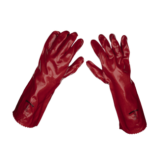 Sealey Red PVC Gauntlets 450mm