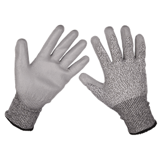 Sealey Anti-Cut PU Gloves (Cut Level C ) - Pair