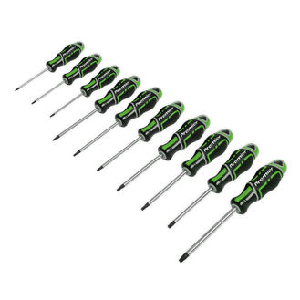 Sealey Screwdriver Set 10pc TRX-Star* GripMAX® - Hi-Vis Green AK4324HV