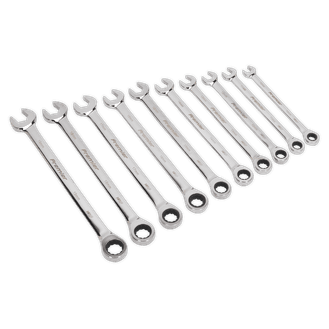 Sealey Combination Ratchet Spanner Set 10pc Extra-Long Metric AK63914