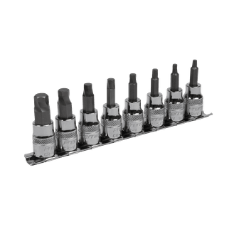 Sealey Hex Socket Bit Set Lock-On™ 8pc 3/8"Sq Drive - Imperial AK65603