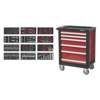 Sealey Rollcab 6 Drawer with Ball Bearing Slides with 298pc Tool Kit AP2406TBTC01