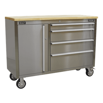 Sealey Mobile Stainless Steel Tool Cabinet 4 Drawer AP4804SS