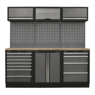 Sealey Modular Storage System Combo - Pressed Wood Worktop APMSSTACK07W