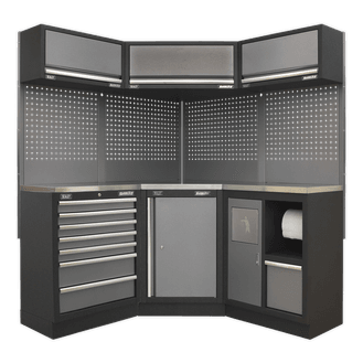 Sealey Modular Storage System Combo - Stainless Steel Worktop APMSSTACK08SS