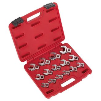 Sealey AK59891 Crow's Foot Open End Spanner Set 15pc 3/8"Sq Drive Metric