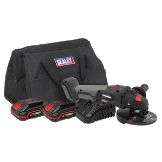 Sealey Brushless Angle Grinder Kit 20V - 2 Batteries CP20VAGXKIT