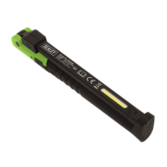 Sealey Rechargeable Slim Folding Pocket Light 2 COB + 1 SMD LED - Green LED01G
