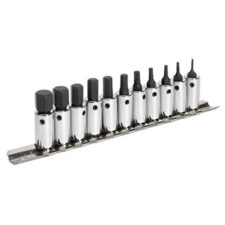 Sealey AK62251 Hex Socket Bit Set 11pc 1/4"Sq Drive Metric